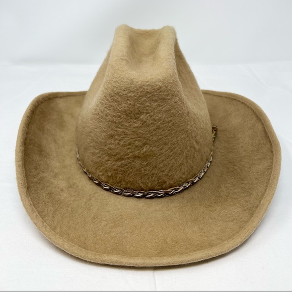 Rare Vintage Disney World Parks Wool Tan Frontiersman Brimmed Hat - Picture 2 of 10